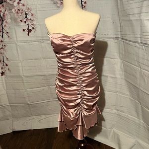 Vintage Jessica McClintock pink strapless dress